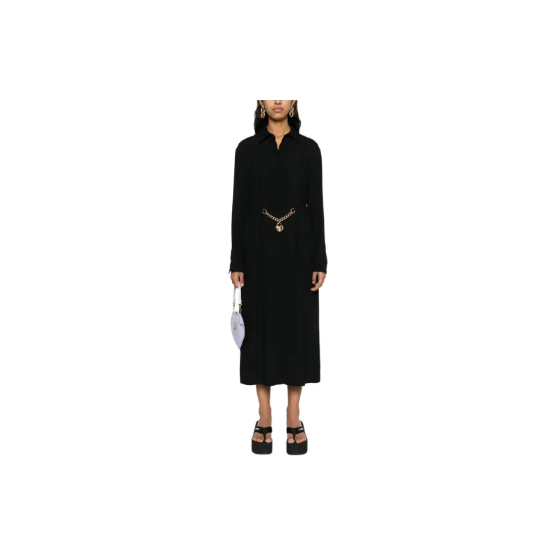 MOSCHINO Heart padlock Belted Shirtdress-1