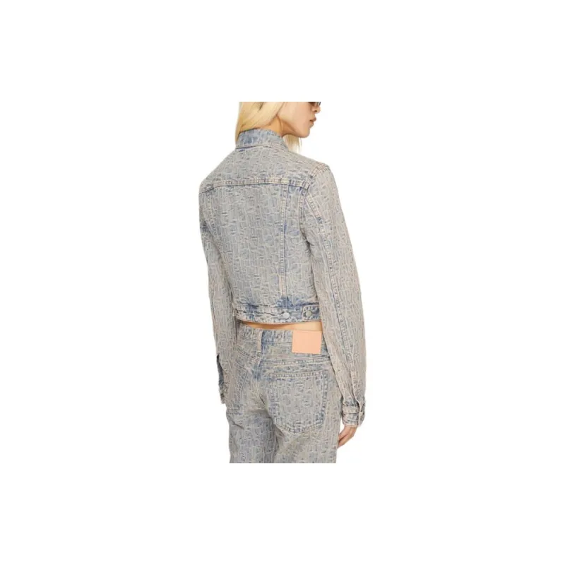 Acne Studios Monogram Jacquard Cropped Denim Jacket-2