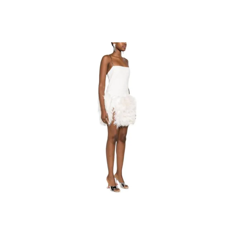 The Attico Fujiko Feather trimmed Minidress-4