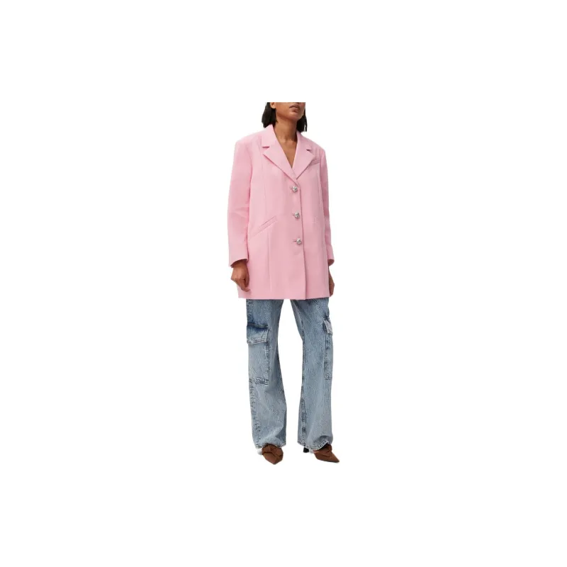 GANNI Oversized Single Breasted Blazer-2