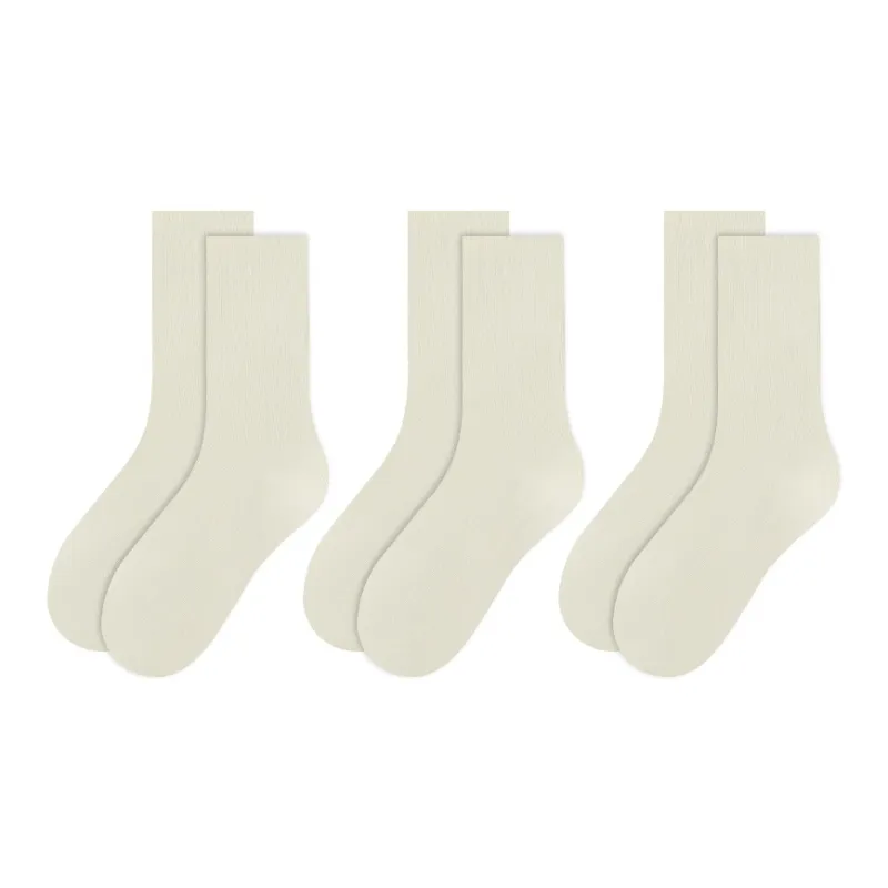 MADALLO Mid Calf Socks Women's 5 Pack White-1