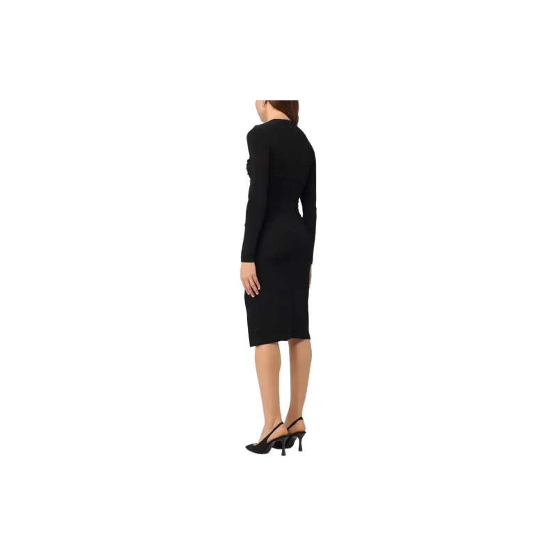 PINKO Aramis Gathered Long Sleeved Midi Dress-3