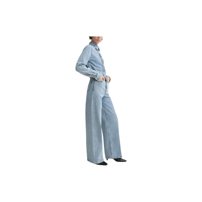 TOTEME High Waisted Straight Leg Jeans-3