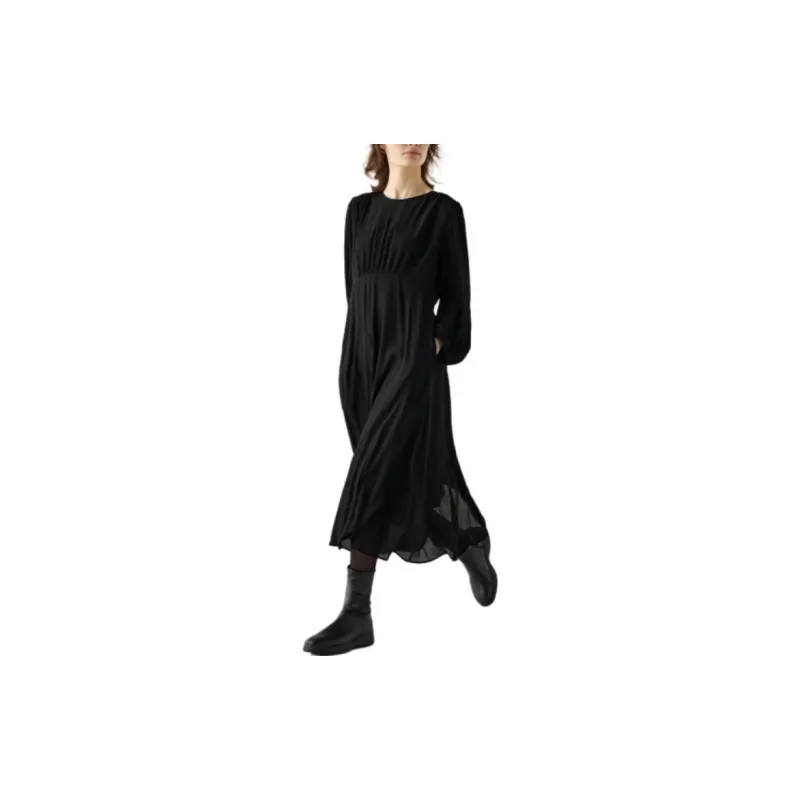 UNIQLO Long Sleeved Dresses Women's Black-2