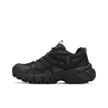 HUMTTO Cushioning Support Impact Resistant Low Top Trekking Shoes Women's Black