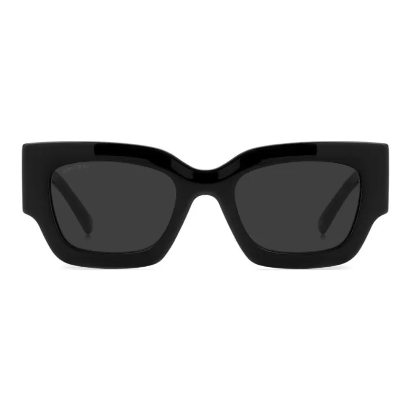 Jimmy Choo Plastic Irregular Shape Sunglasses Women's Black-1