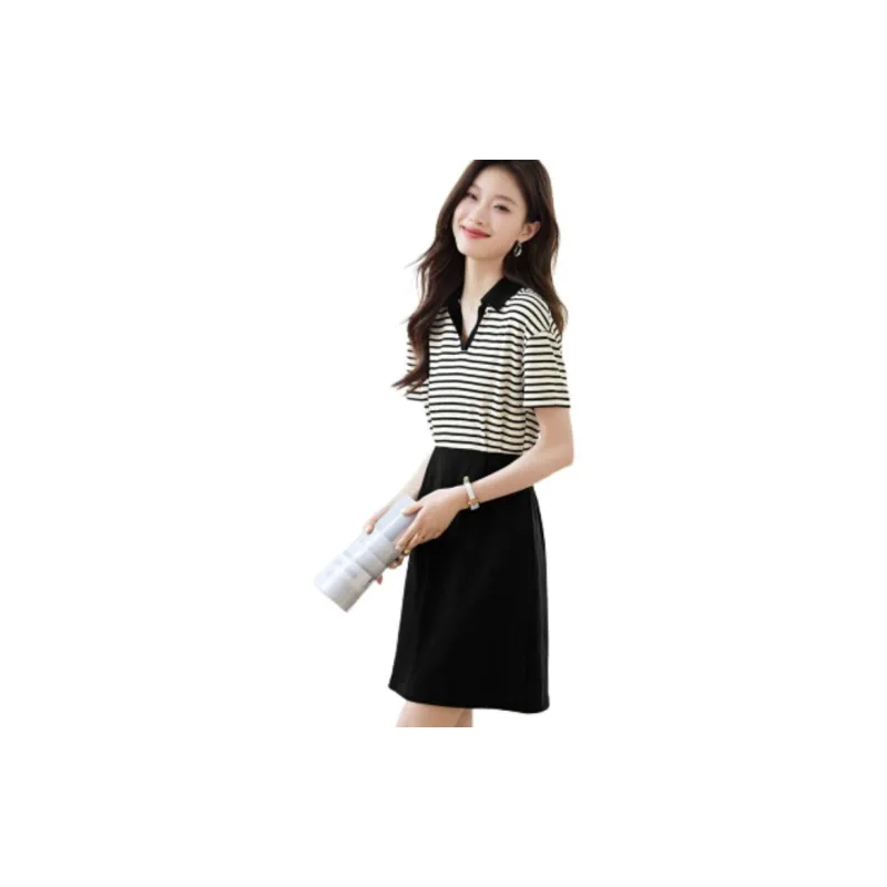 Mo Han Yi Mei Short Sleeved Dress Women's Black-3