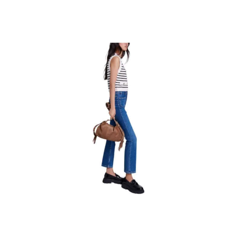 Maje Sleeveless Striped Cardigan-3