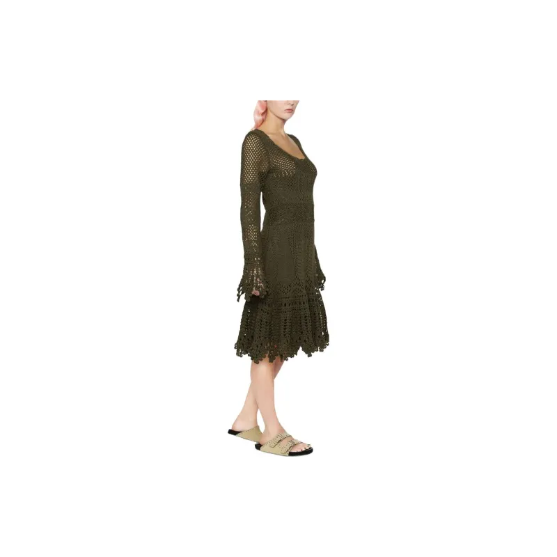 Polo Ralph Lauren Long-Sleeved Dresses Women's Army Green-3