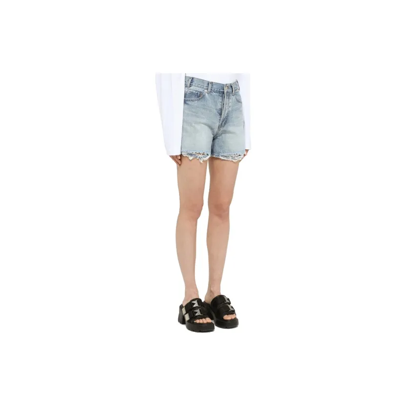 WE11DONE Denim Shorts Women's Blue-3