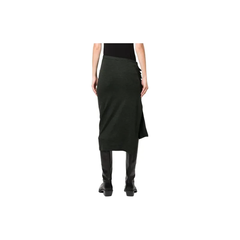 Paco Rabanne Asymmetric Gathered Midi Skirt-2