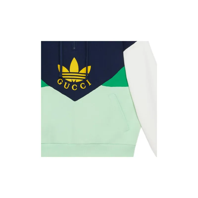 GUCCI X Adidas Hooded Sweatshirt Blue-5
