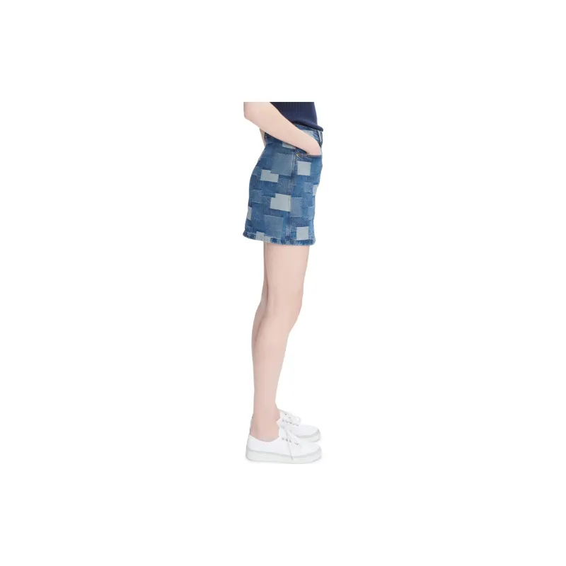 A.P.C Mary-Jane High-Waist Patchwork Mini Skirt-5