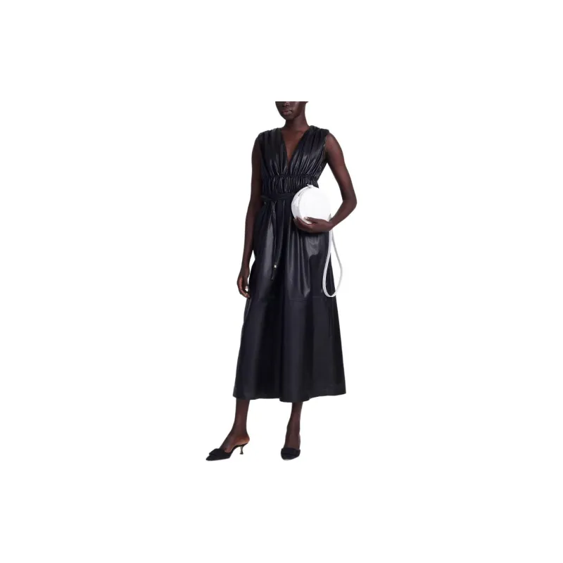ALTUZARRA Fiona Leather Midi Dress-3