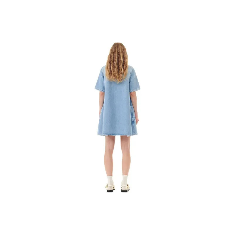 GANNI Short sleeve Denim Dress-2