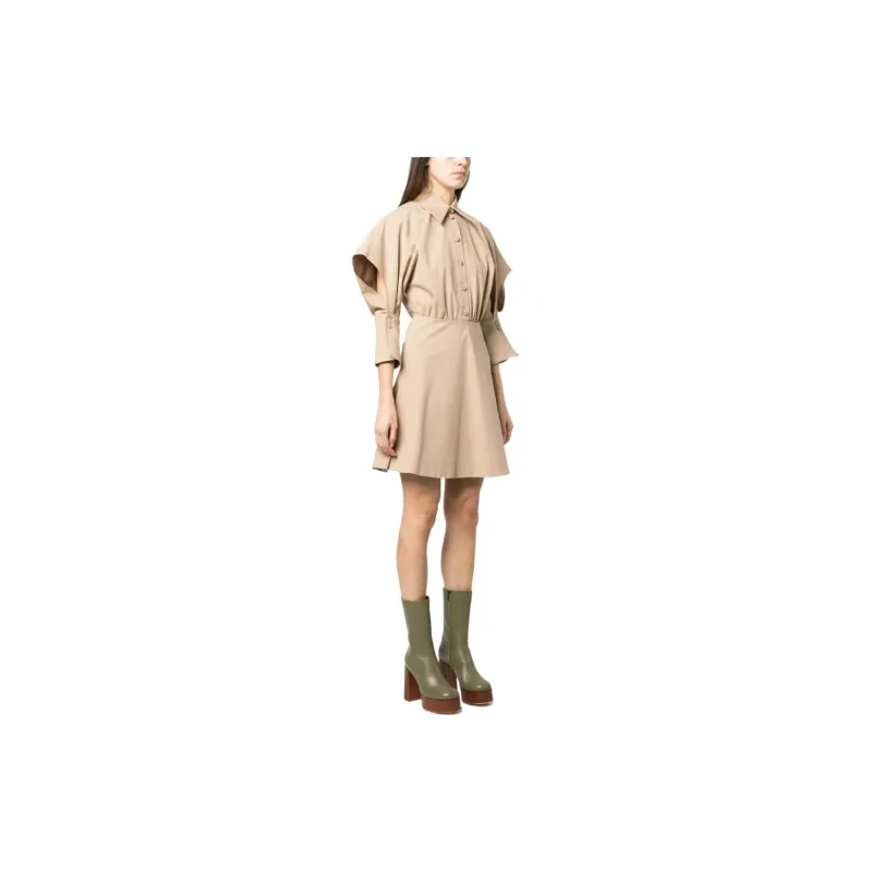 SportMax Long Sleeved Dresses Women's Khaki-3