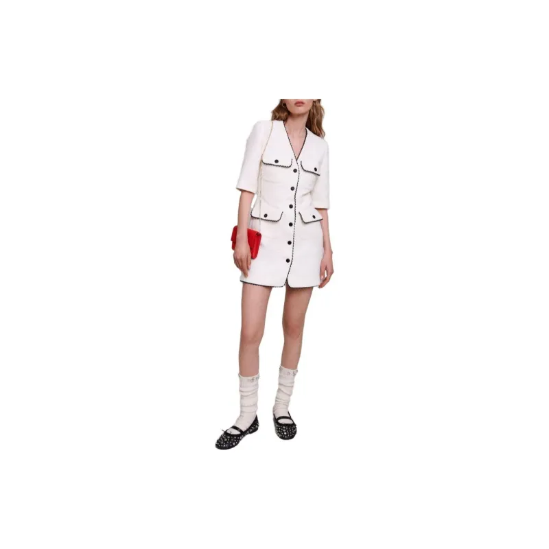 Maje V neck Button up Minidress-1