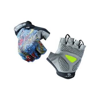 HNJ Riding Equipment Cycling Glove Outdoor Sports Unisex Polyester 15.5*10.5cm Gray