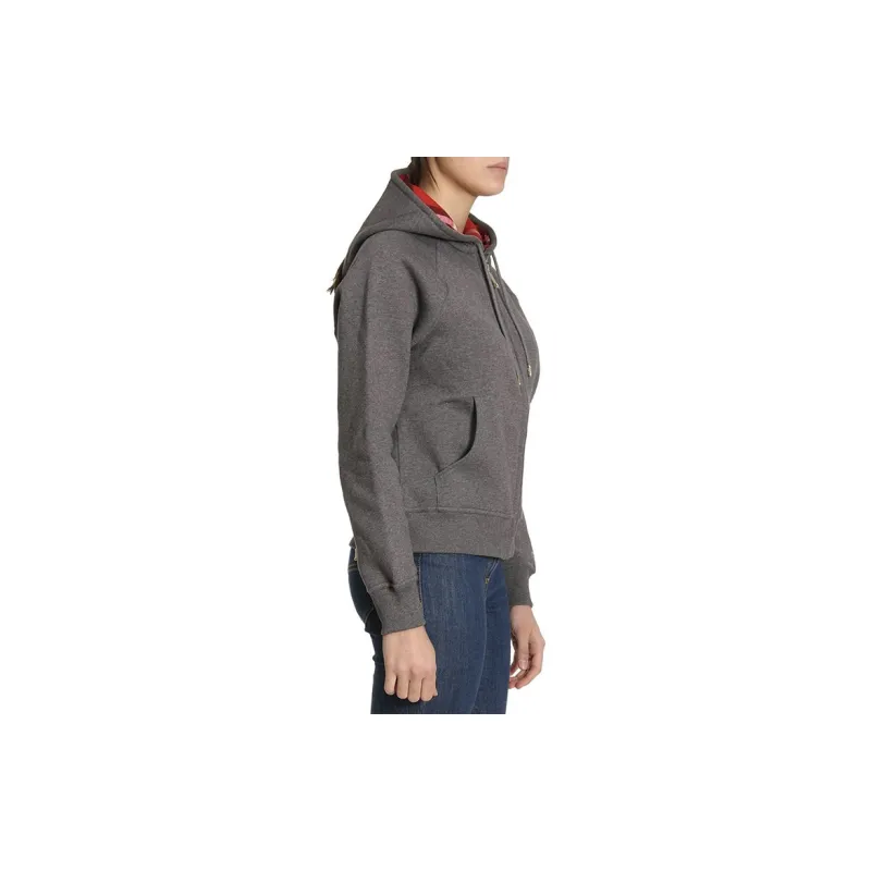 Burberry Zip Up Hooded Sweatshirt Grey Red-4