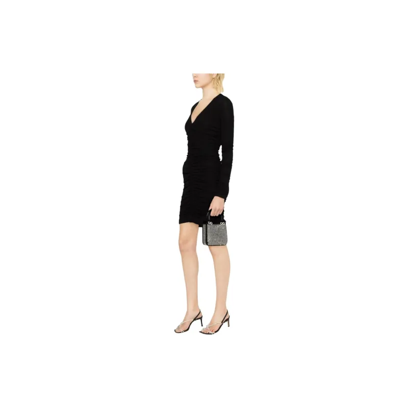 PINKO Gathered V neck Minidress-4