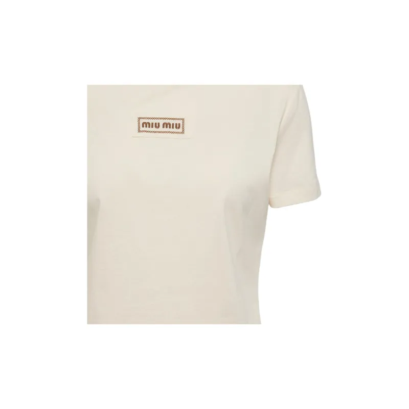 MIU MIU T Shirts Women's Beige-3