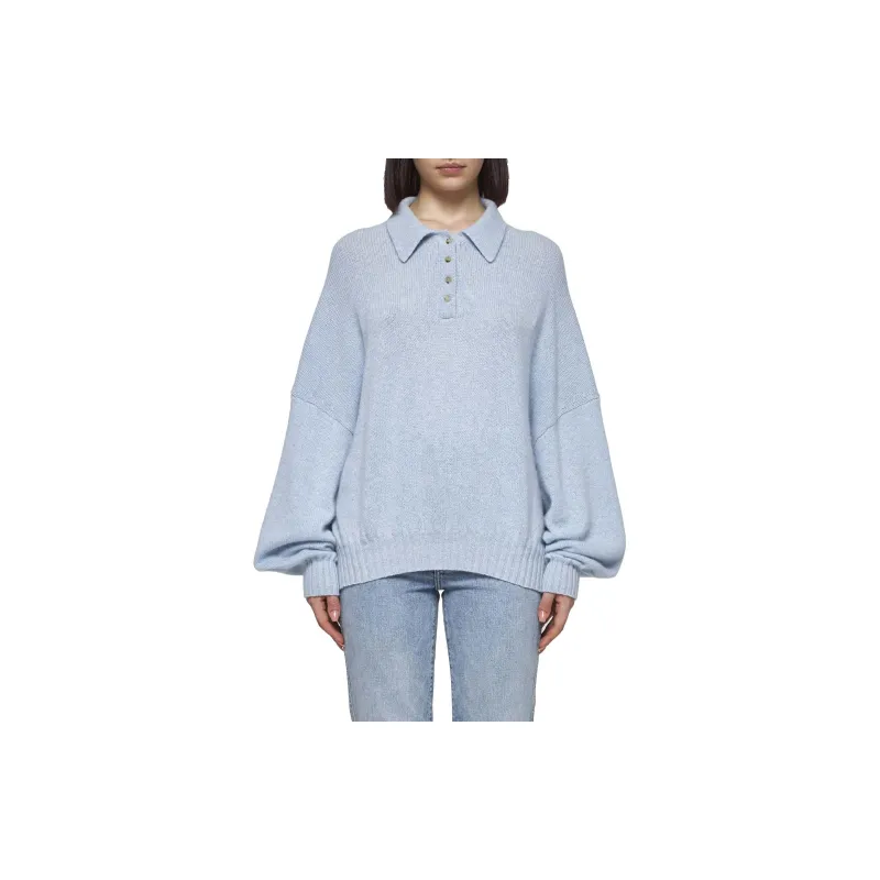 KHAITE Rene Long Sleeved Polo Jumper-2
