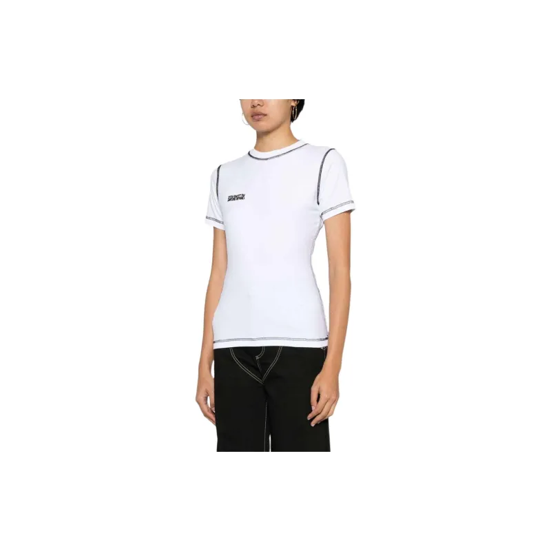 Vetements Logo-patch Stretch-cotton T-shirt-3