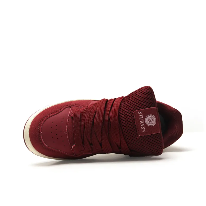 STUR YSN Wear resistant And Lightweight Low Top Skateboard Shoes Unisex Burgundy-4