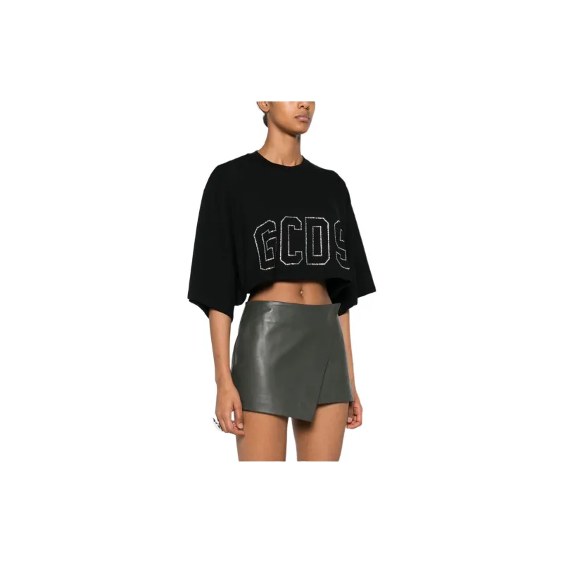 GCDS Bling Cropped Jersey Top-3