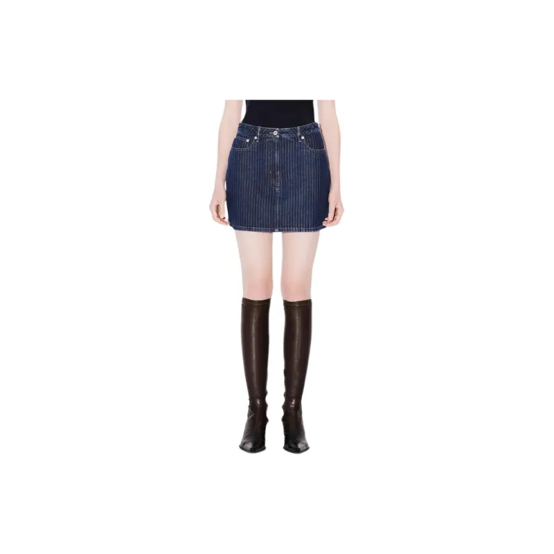 KENZO Stripe Detailed Denim Mini Skirt-3