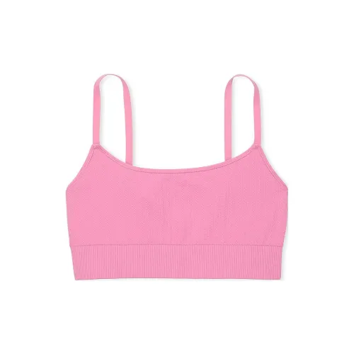 Victoria's Secret PINK Soft Seamless Cable Square-Neck Sports Bra / M P Bra Women's Moonstone Pink
