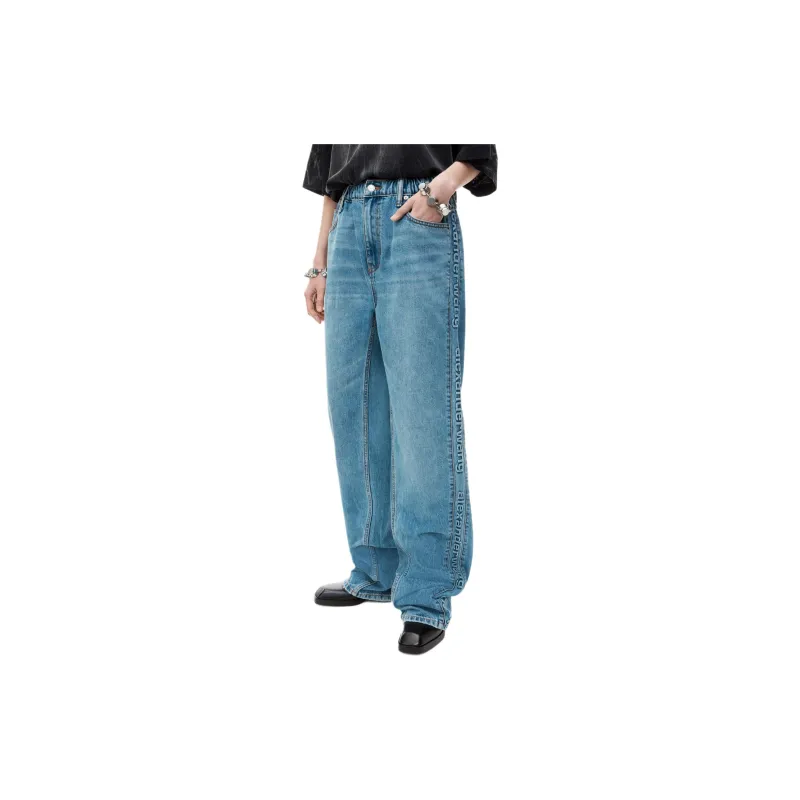 Alexander Wang Logo Emboss Side Panels Balloon Jogger Vintage Light Indigo-2