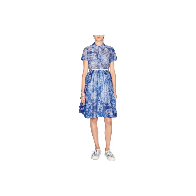 DIOR FW22 Short-Sleeved Dresses Women's Blue-2