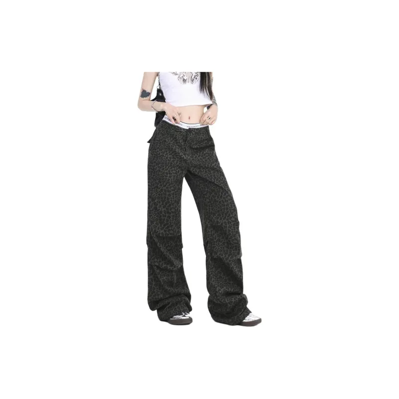 ZAVK Jeans Women's Leopard Print Green-3