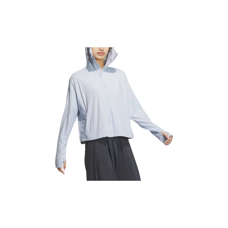 Adidas KNIT UPF JACKET Jackets Coats Women's Light Blue-3
