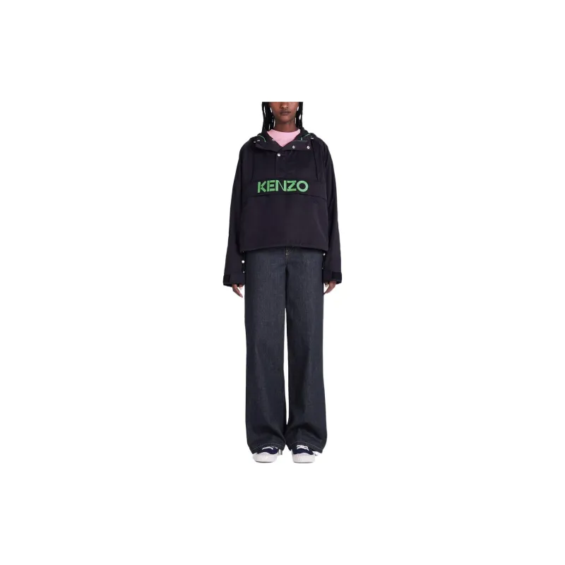 KENZO Logo Printed Hooded Windbreaker-2