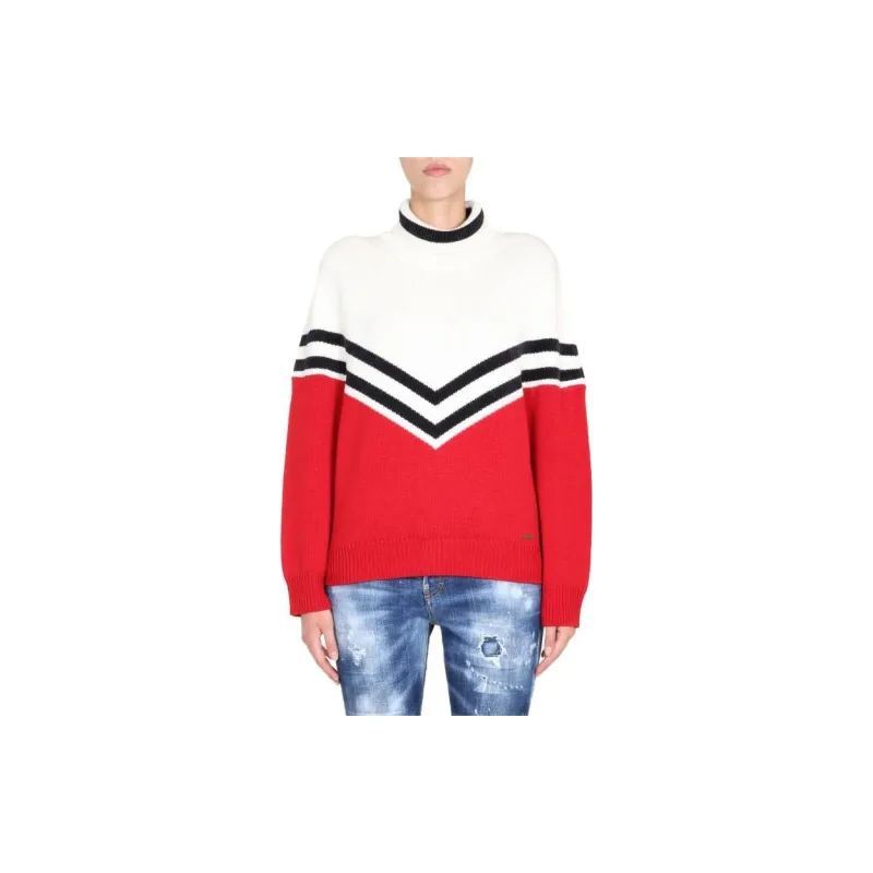 DSQUARED 2 Chevron Turtleneck Sweater-2