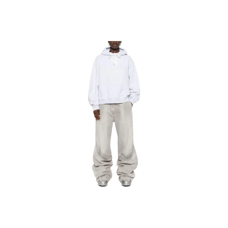 T By Alexander Wang Essential Terry Puff Paint Logo Hoodie Light Heather Grey-1