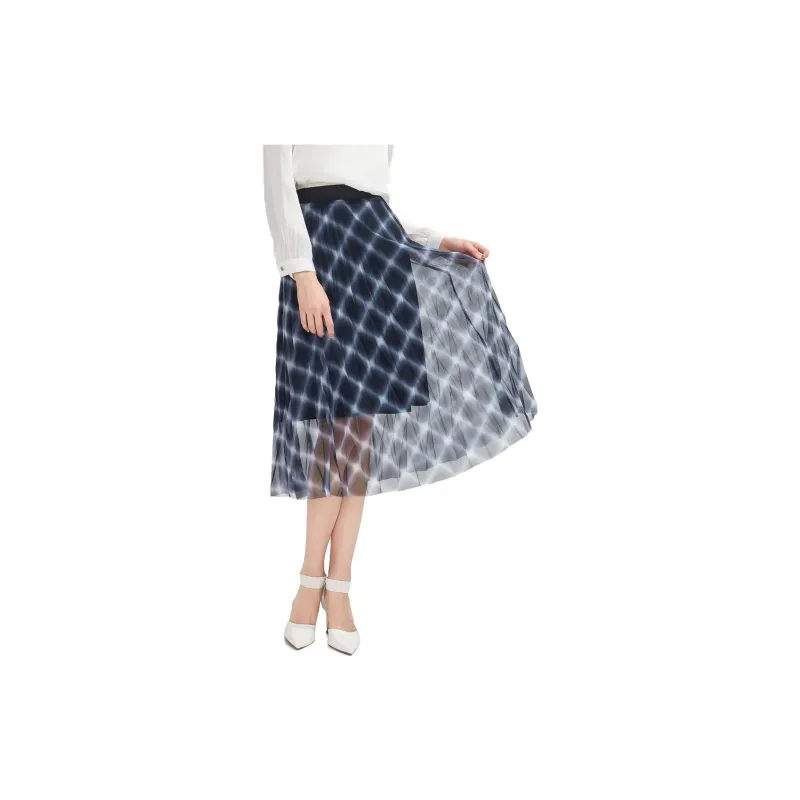 JZ. ANNAKRO Casual Long Skirts Women's Floral Dark Blue-4