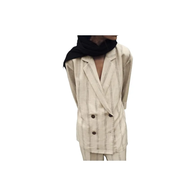 ZARA Business Suit Women's Nude/Sea Blue-3