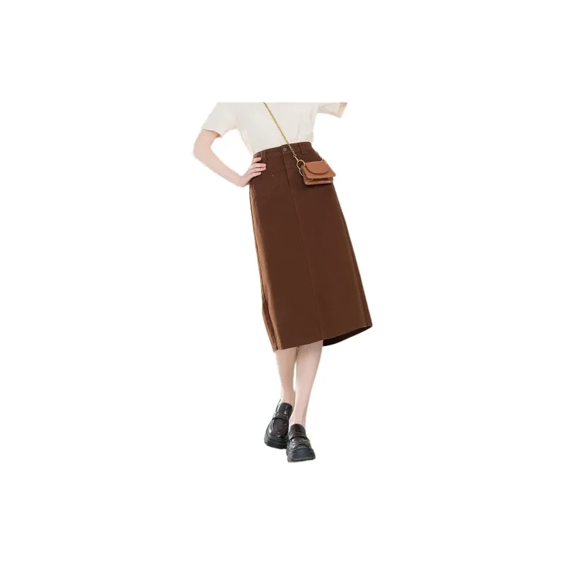 Lagogo Casual Long Skirts Women's Coffee U1-2