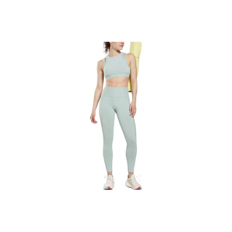 Reebok Rib High-Rise Leggings Athletic Trousers Women's Green Purple Gray-2