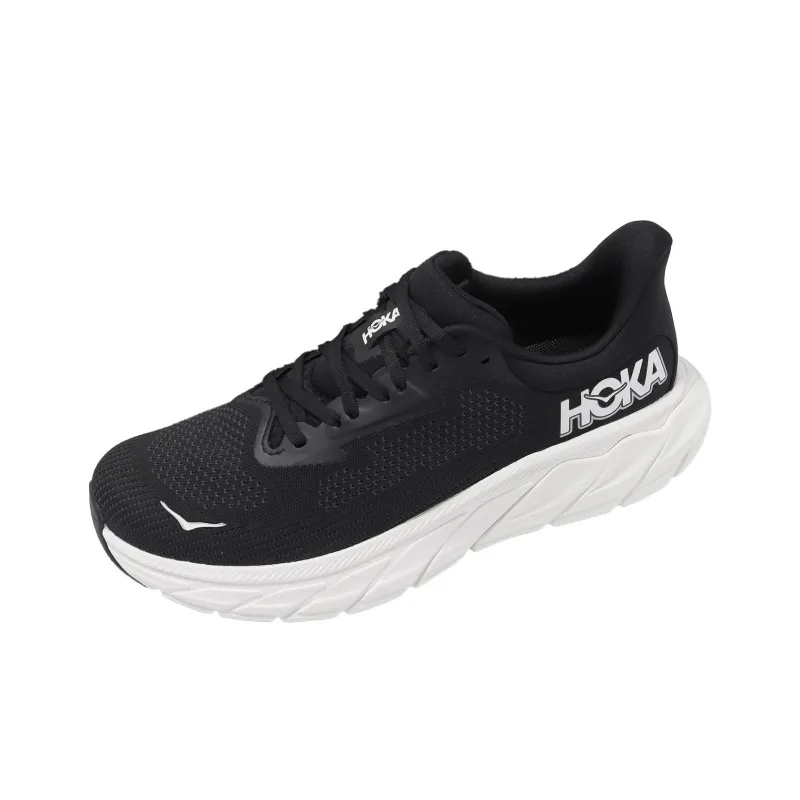 HOKA ONE ONE Arahi 7 Slip Resistant Low Top Running Shoes Women's Black White-0