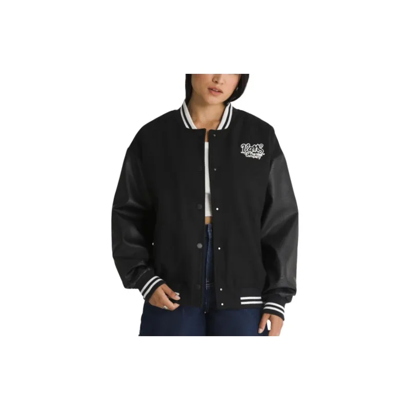 Vans Varsity Club Bomber Jacket Jackets Coats Women's Black-3