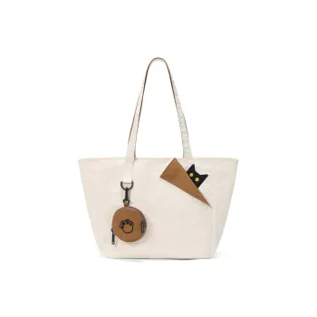 NOXXON Nylon Fabric Tote Crossbody Bag Shoulder Bag Regular Women's Cream Apricot