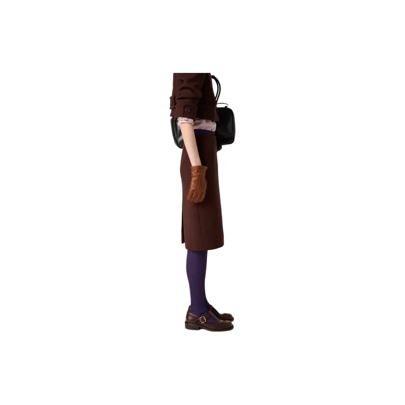MIU MIU Casual Long Skirt Women's Cocoa Brown-3