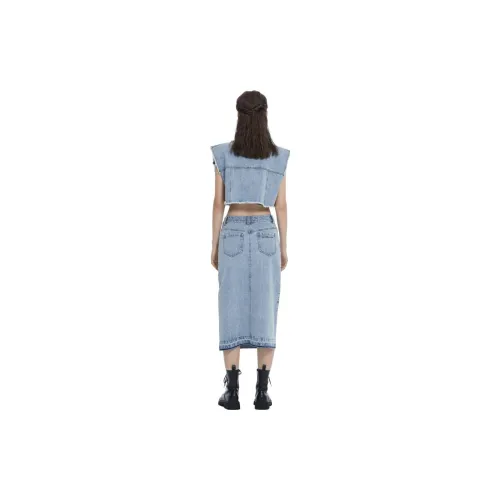 VICTORIA ALLEN Denim Short Skirts Women's Royal Blue