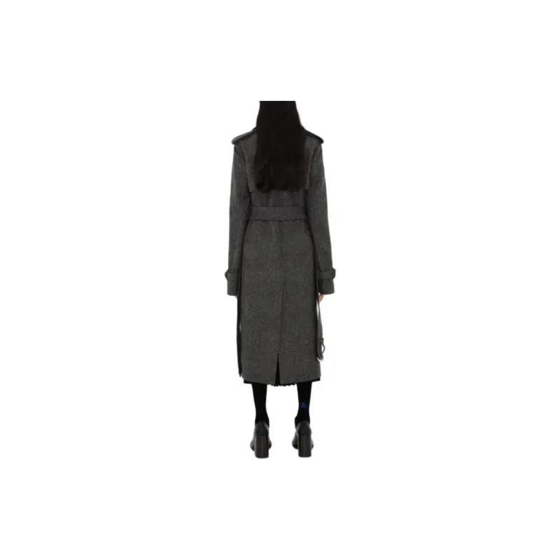 Burberry Trench Coat Women's Gray-4