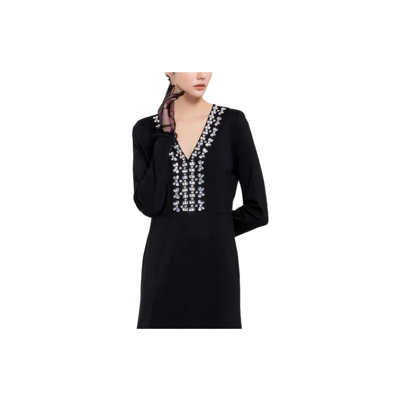 BESIONIA SS22 Long Sleeved Dresses Women's Black-4
