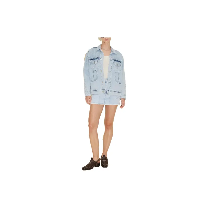 HOLZWEILER Denim Jackets Women's Light Blue-1